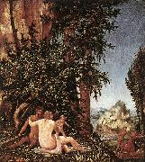 ALTDORFER, Albrecht Landscape with Satyr Family oil painting reproduction